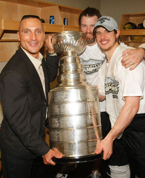 JB Spisso with 2009 Champions Pittsburgh Penguin's star Sidney Crosby